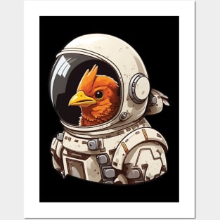 Space Helmet Chicken - Galaxy Invader Posters and Art